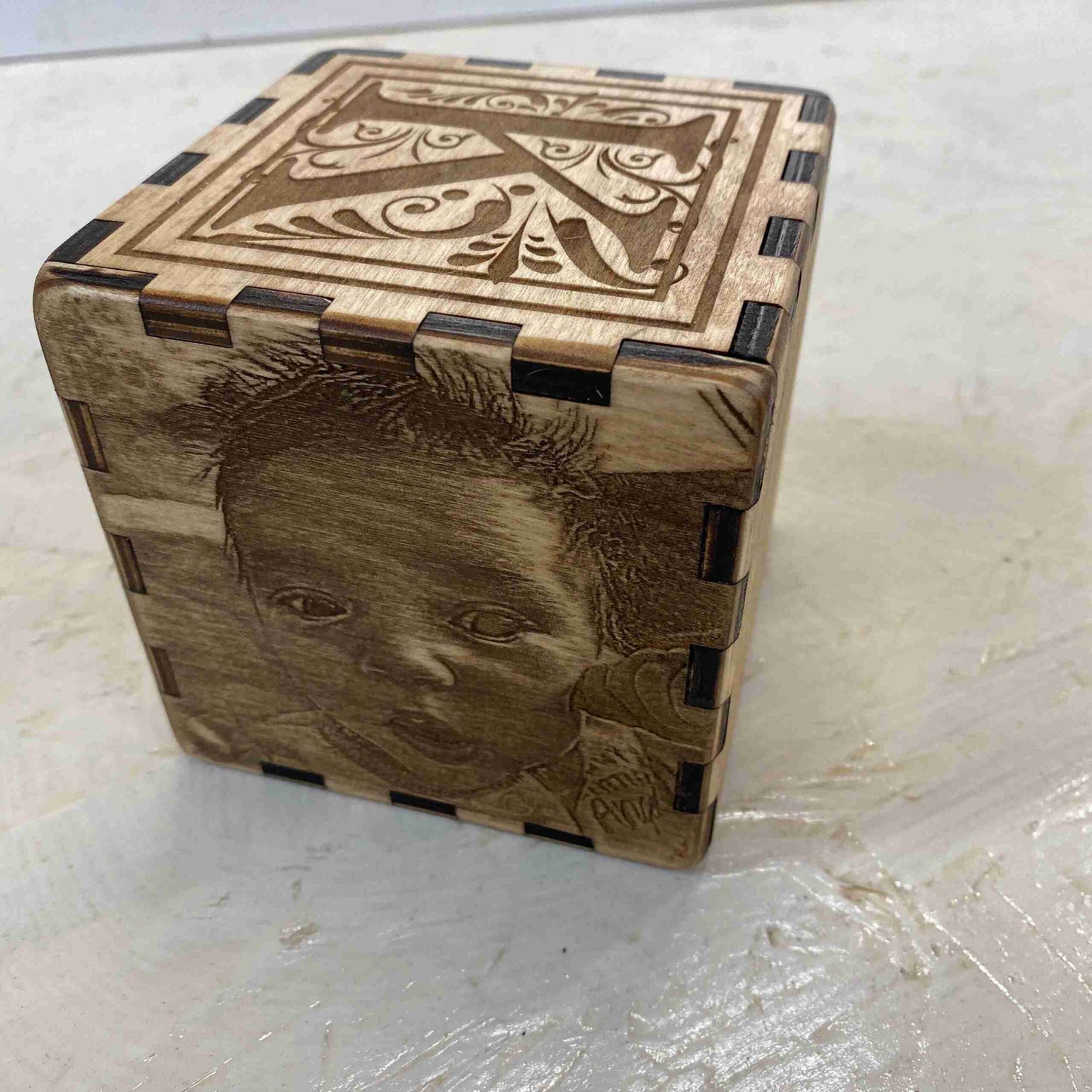 Personalized  Baptism or Memory Block, laser engraved 5 sides - HM Print & Design LLC