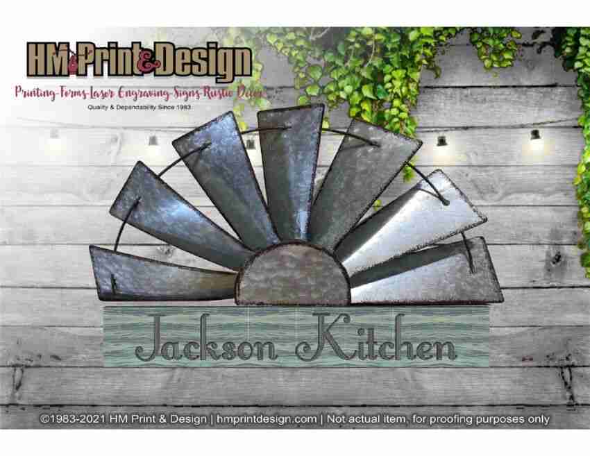 Half Windmill Sign : Beautifully Personalized Wood