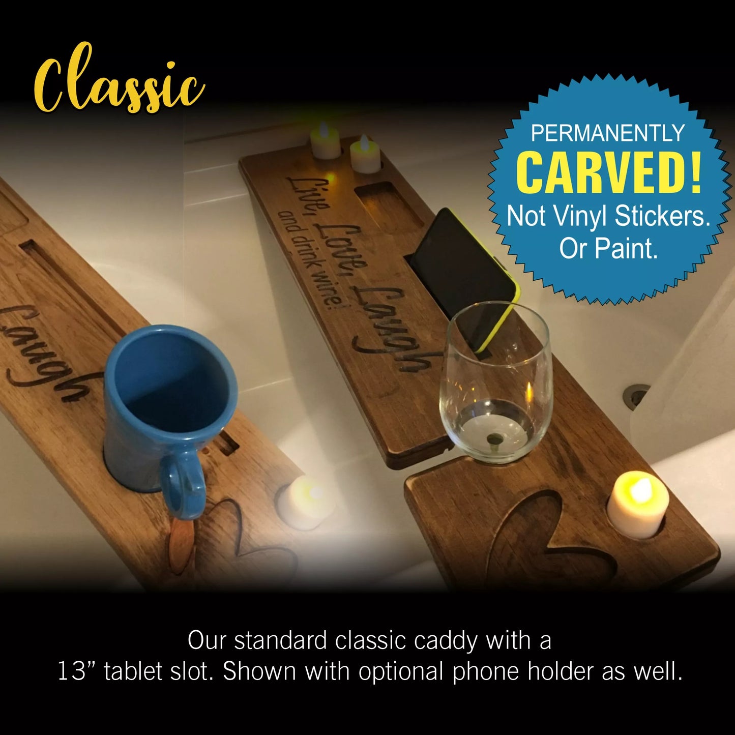 Indulge in Luxury: Personalized Bath Caddy for Ultimate Comfort Only $3"