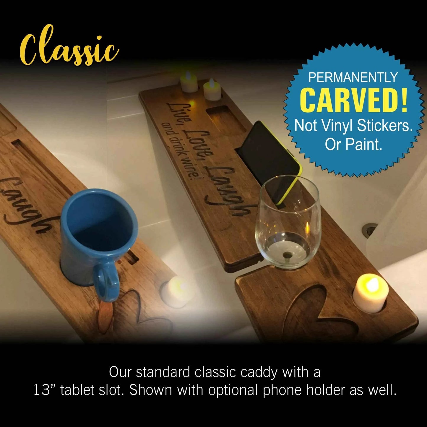 Indulge in Luxury: Personalized Bath Caddy for Ultimate Comfort Only $3"
