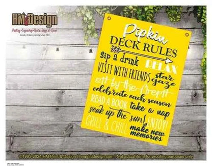 Deck Rules Sign - Weather Resistant - New