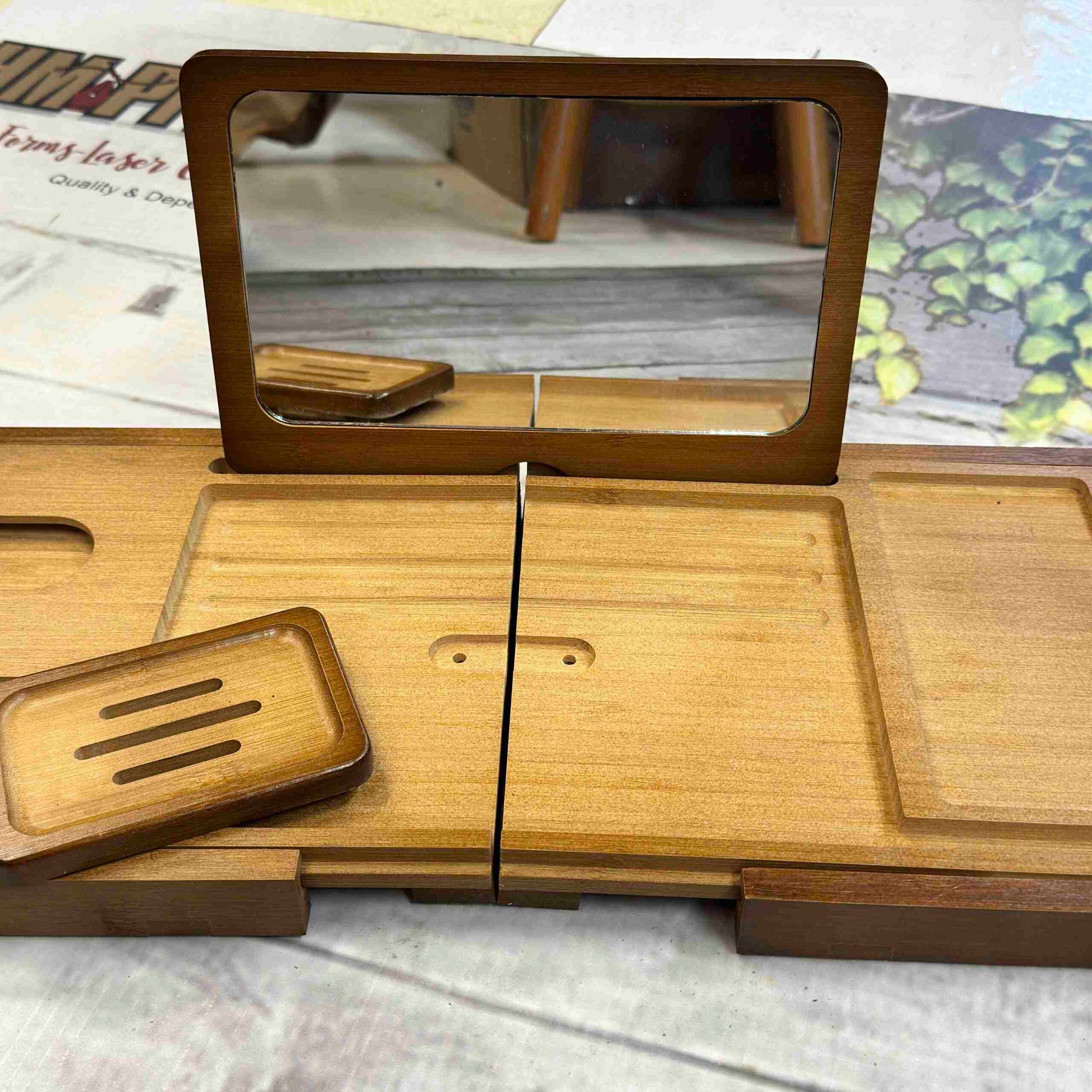 Beautifully Engraved Bath Caddies, get the best today - Mirror Back image