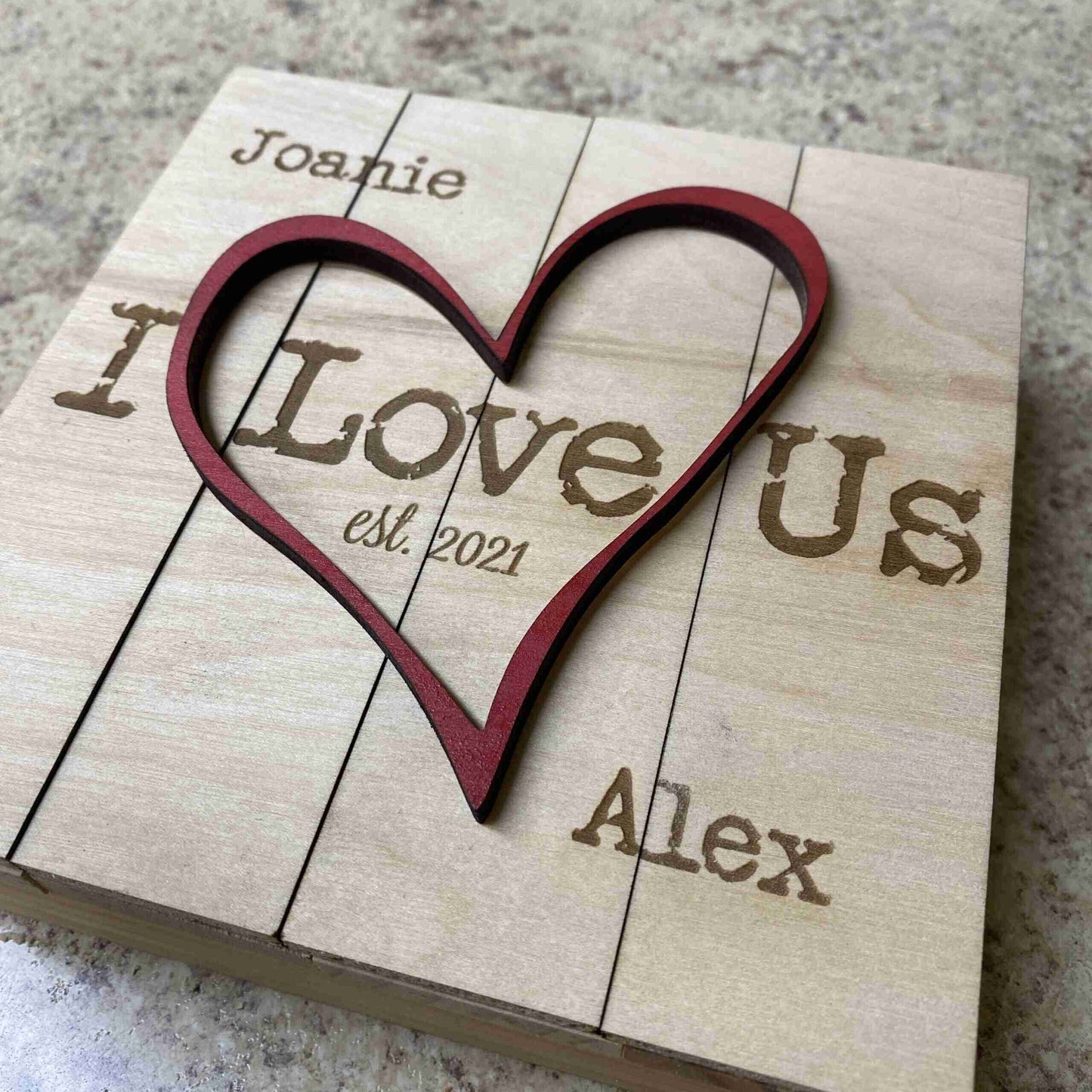 I Love Us Heart Pallet Box image 0