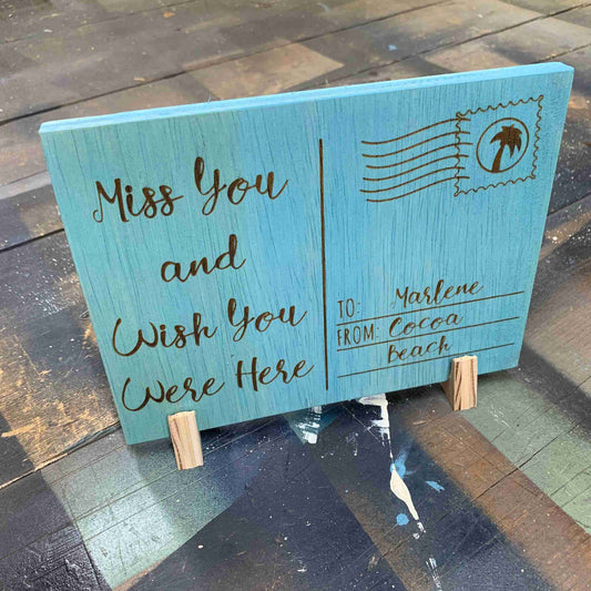 Personalized Wooden Postcard with Stand and NOW PHOTO ENGRAVINGS image 0
