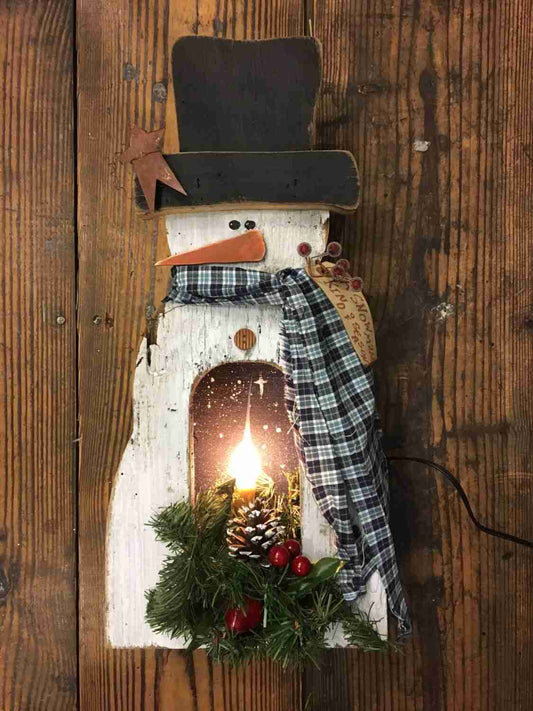 Snowman with candle  - grab our #1 cheerful snowman today