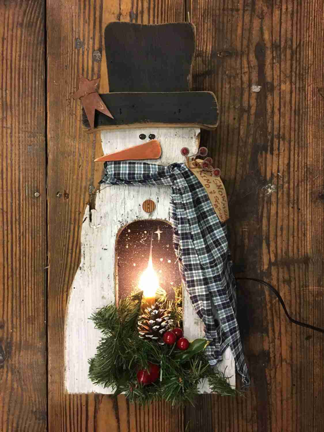 Snowman with candle  - grab our #1 cheerful snowman today