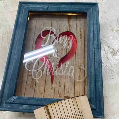 Pallet Heart Light Up Shadowbox
