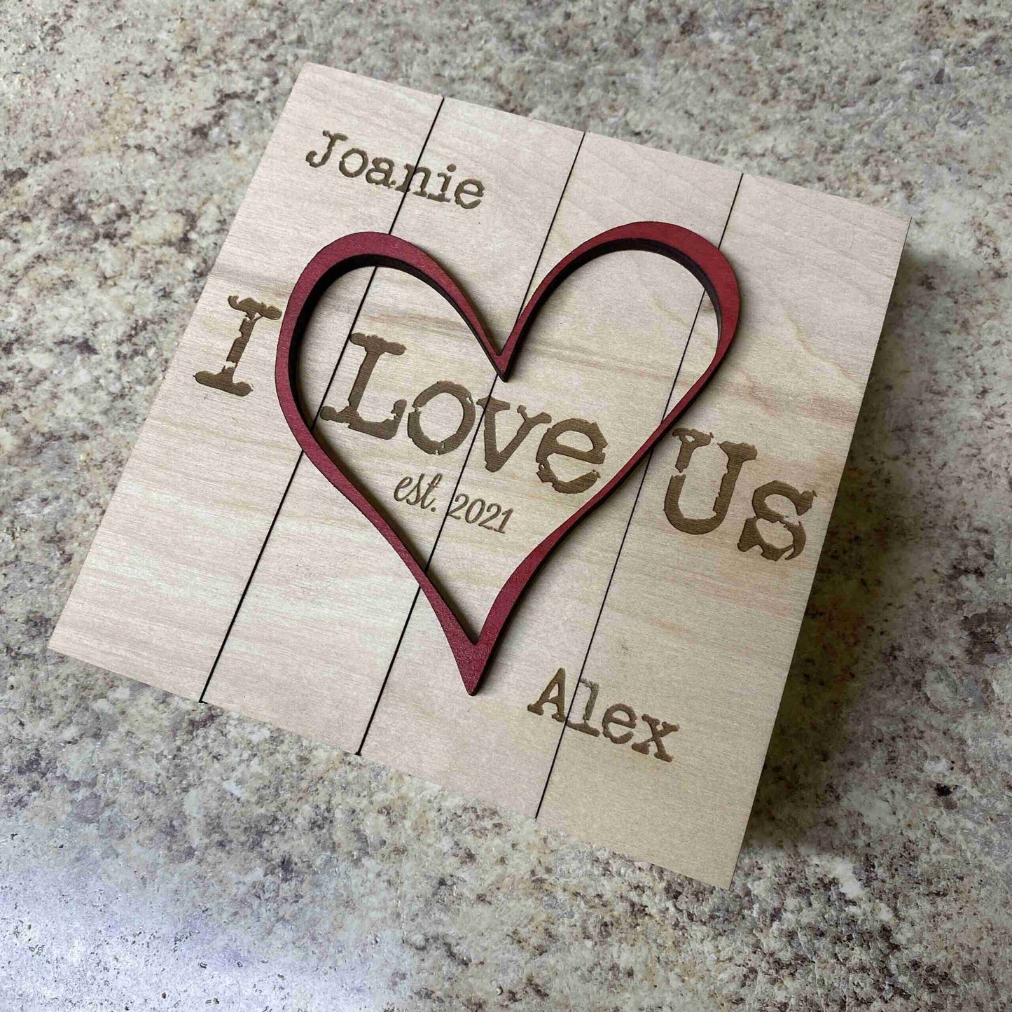 I Love Us Heart Pallet Box