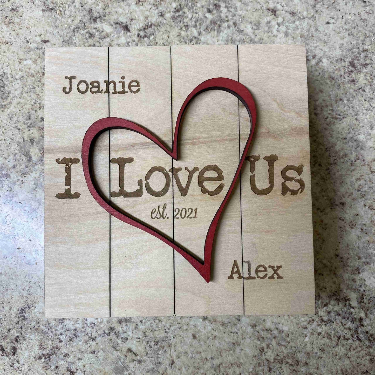 I Love Us Heart Pallet Box